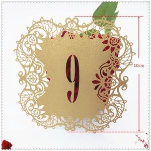 10-19Pcs Wedding Laser Cut Out Table Numbers Card Decoration Spanish Lace Party